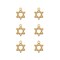 Sweet & Petite Charms, 8.7 x 11.2mm Star of David Gold Plated 6pcs